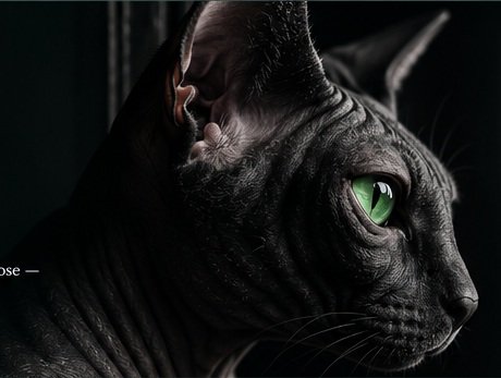 Black Sphynx cat